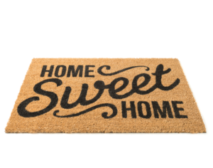 Brown coir Home Sweet Home welcome mat