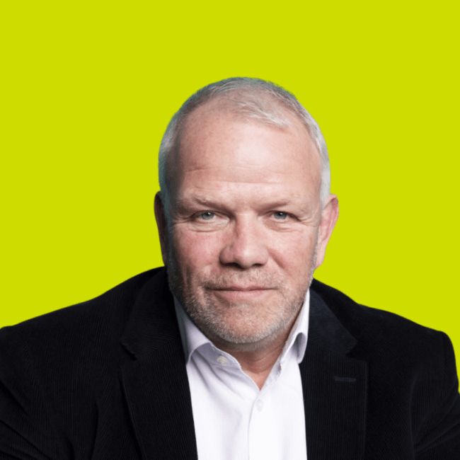 Richard Burnett, Commercial Director HM3 Legal on a green background
