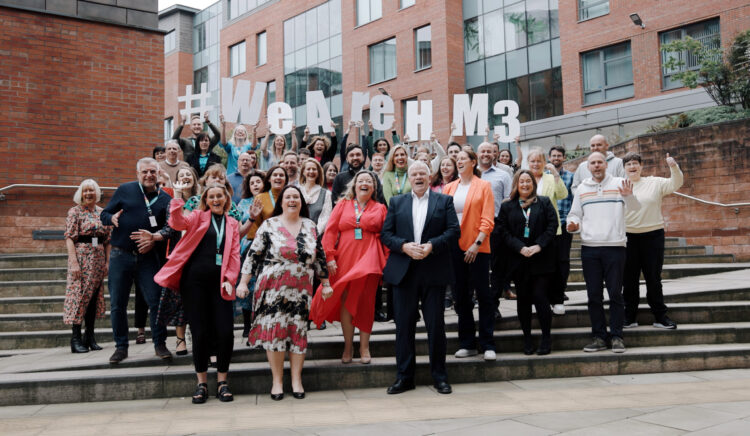 Legal experts at HM3 Legal solicitors in Chester, Liverpool and Manchester displaying a We Are HM3' sign