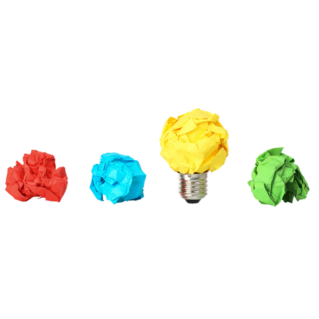 tissue paper lightbulbs in bright colours