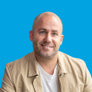 Michael Richards commercial debt recovery lawyer in Chester from HM3 Legal on a blue background